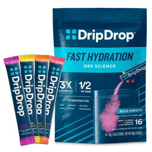 DripDrop Bold Variety Pack Electrolyte Powder, 8 oz sticks, 16 count