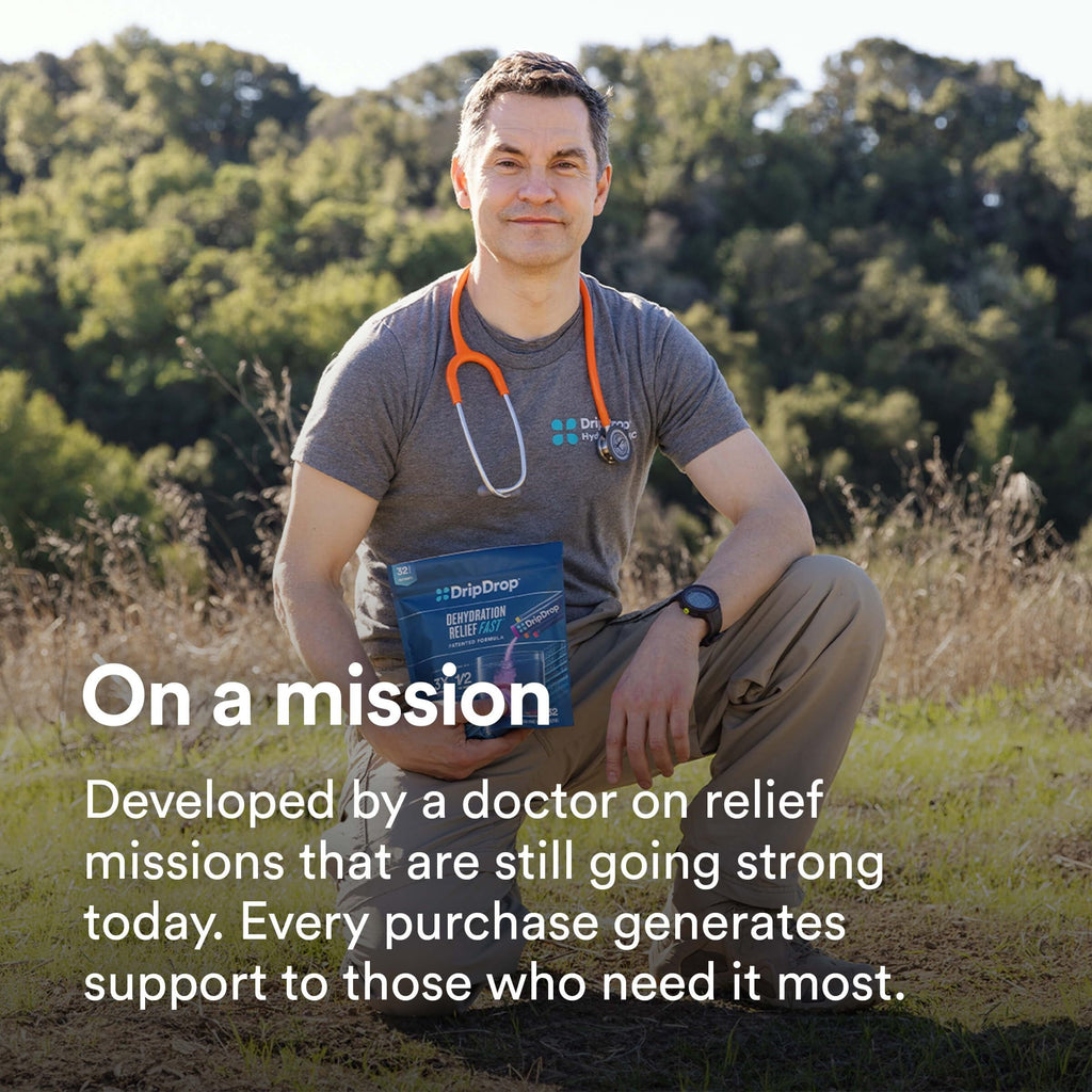 DripDrop Fruit Punch Electrolyte Powder, 8 oz sticks, 32 count
